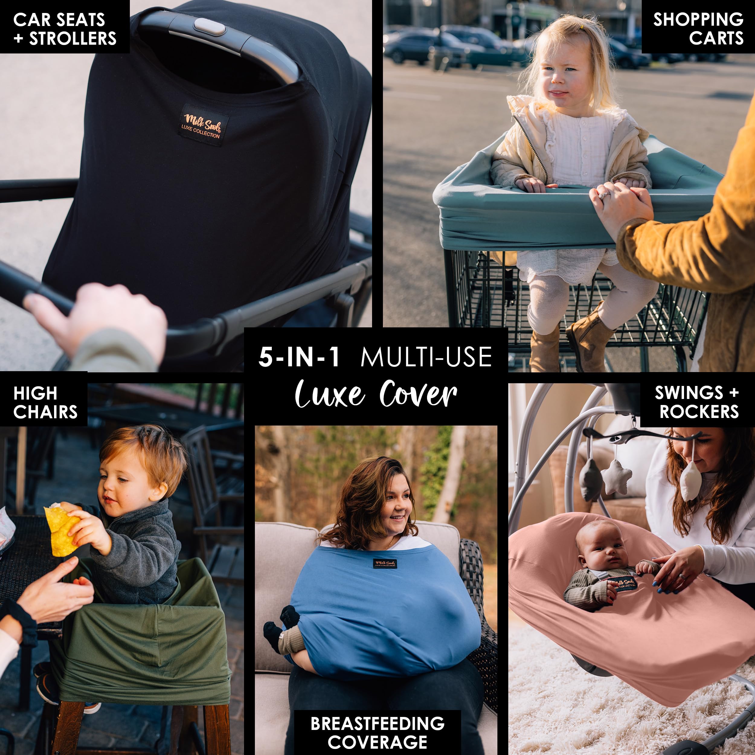 Milk Snob Original Luxe Nursing Cover provides 360-degree breastfeeding privacy in public