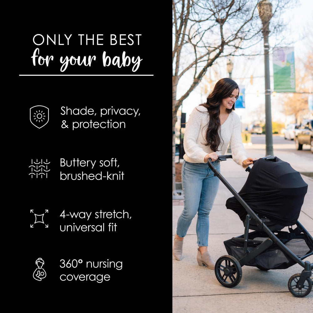 Milk Snob Original Luxe Nursing Cover shields shopping carts and high chairs from exposure