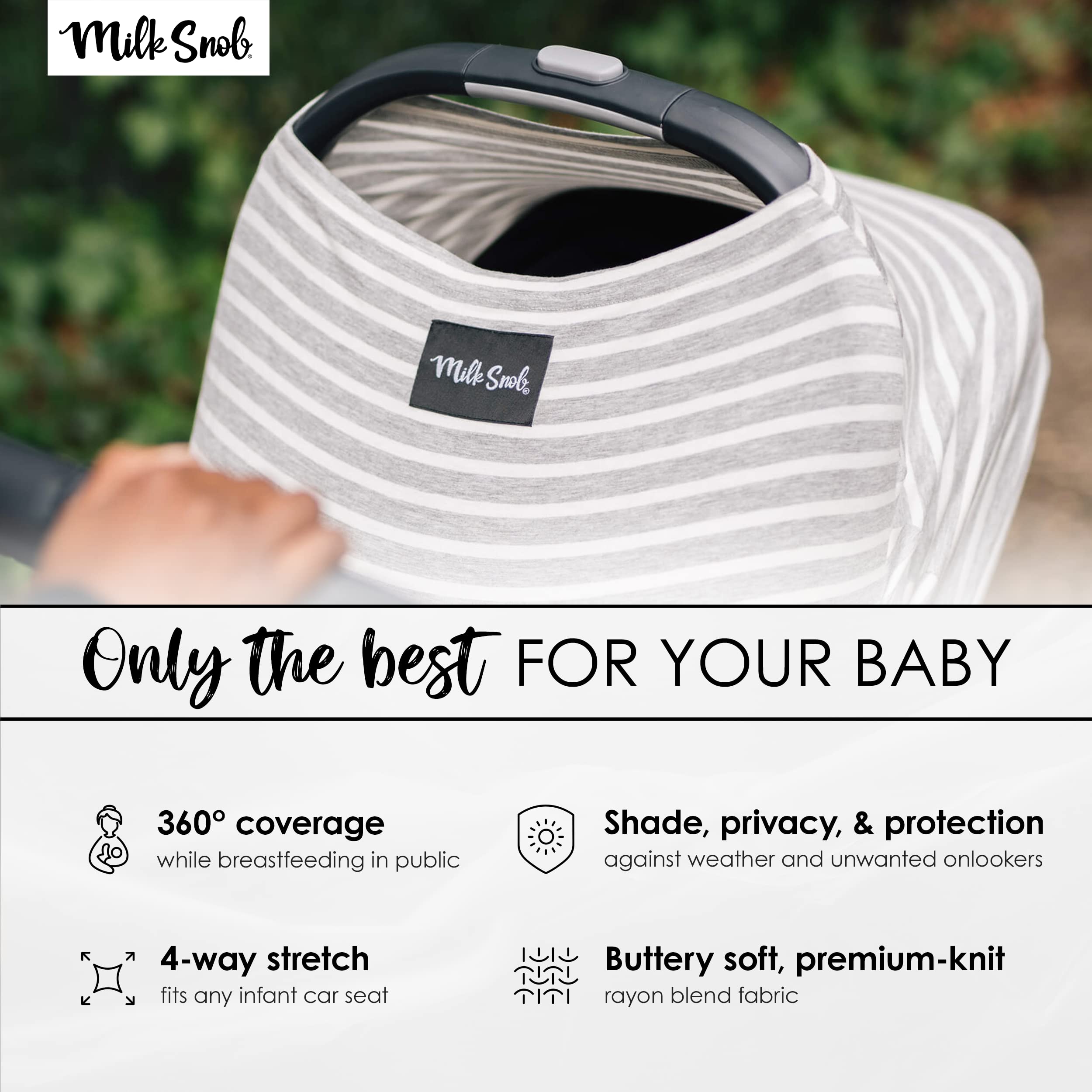 Milk Snob Original 5-in-1 stroller cover for on-the-go privacy