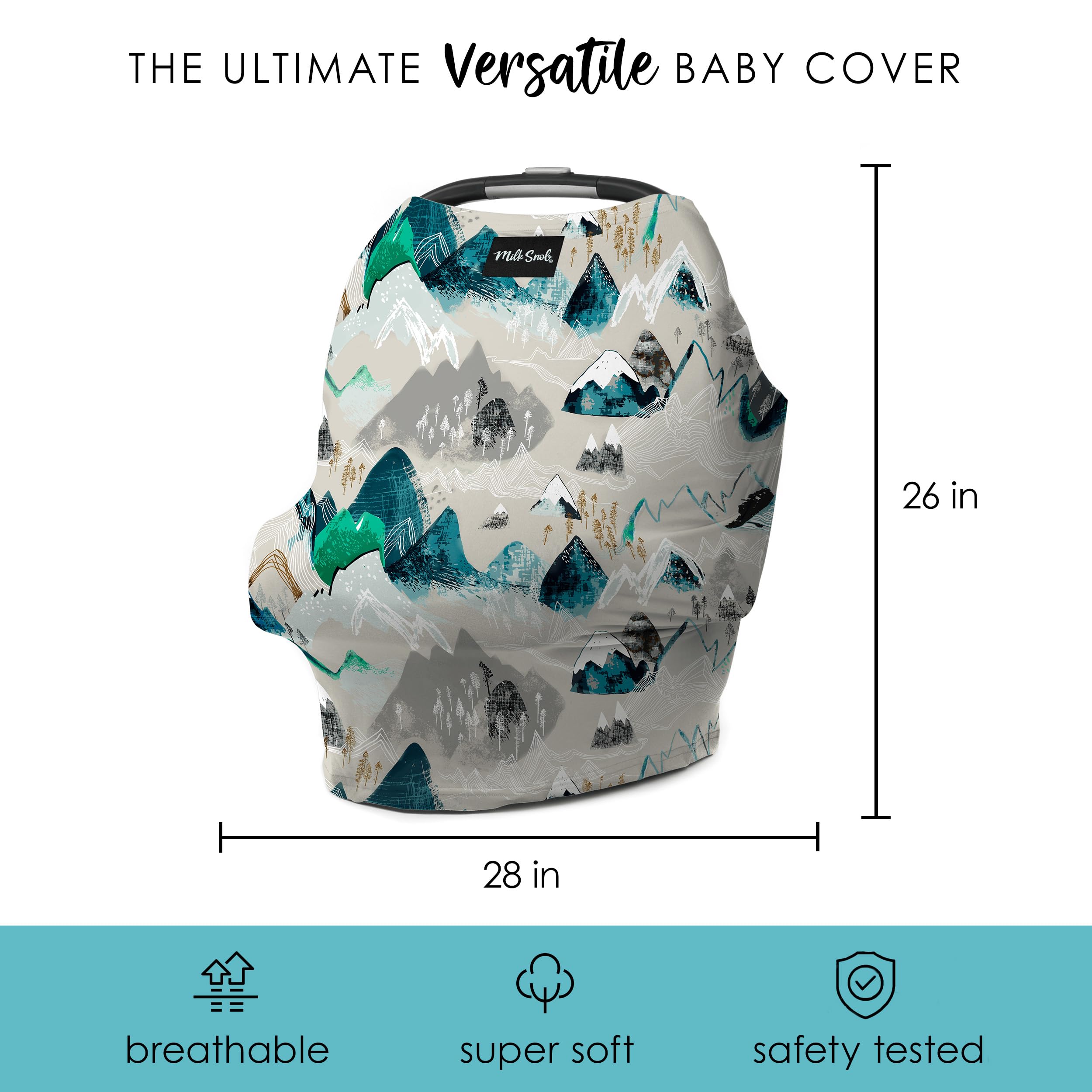 Milk Snob Original 5-in-1 cover folds compactly, tucking neatly into a diaper bag.