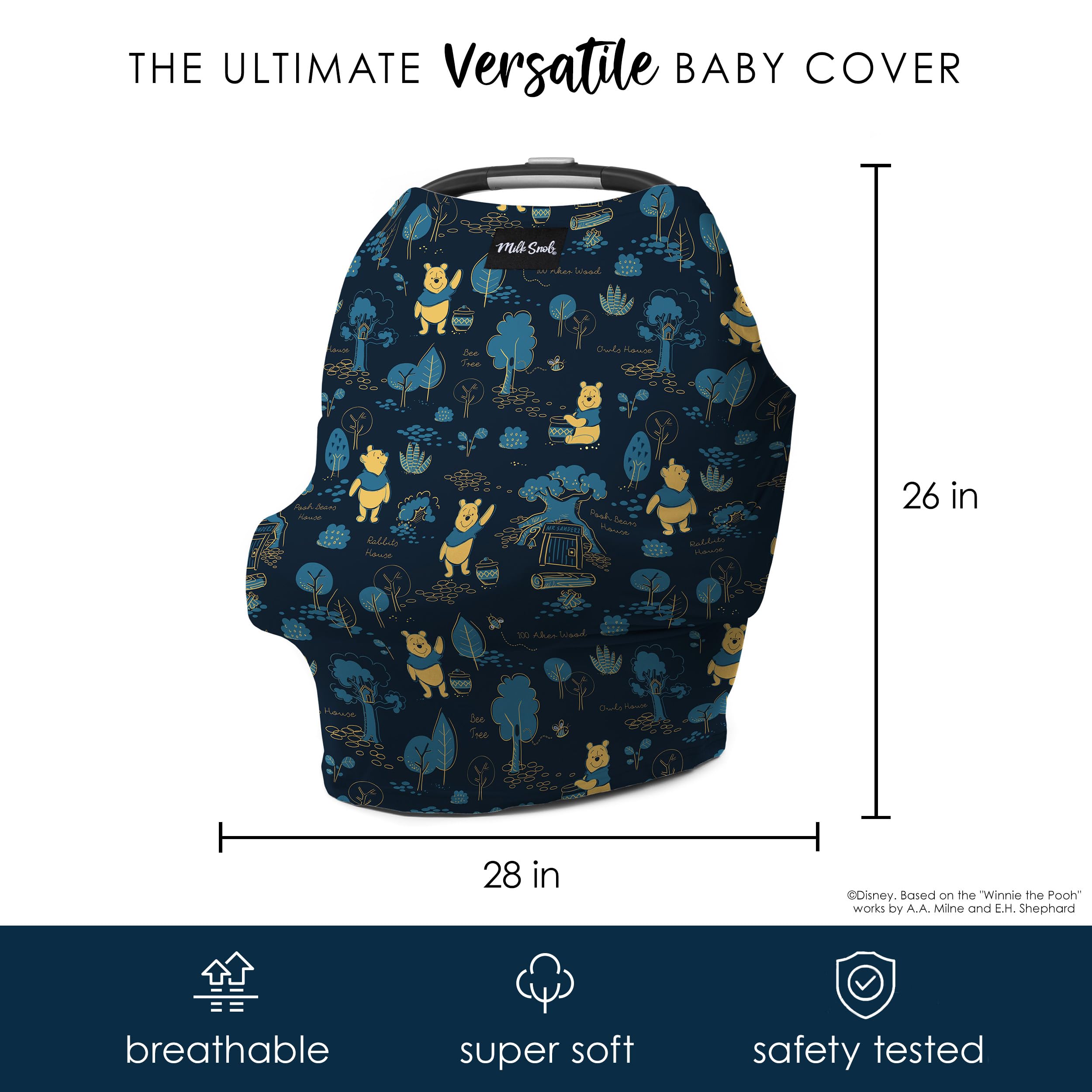 Milk Snob Winnie Pooh stroller canopy offers sun protection on walks