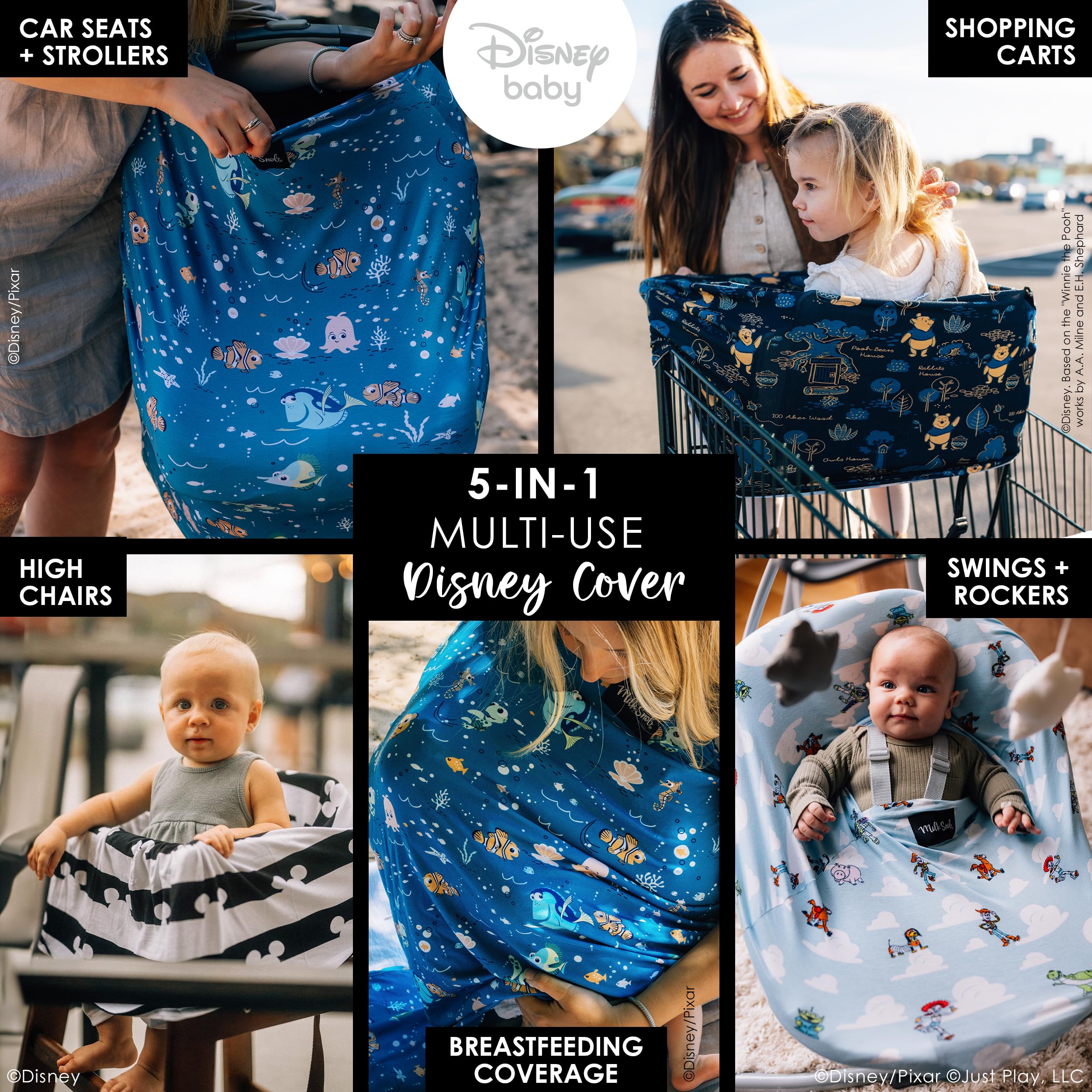Milk Snob Disney Finding Nemo breastfeeding cover design for discreet feeding on the go
