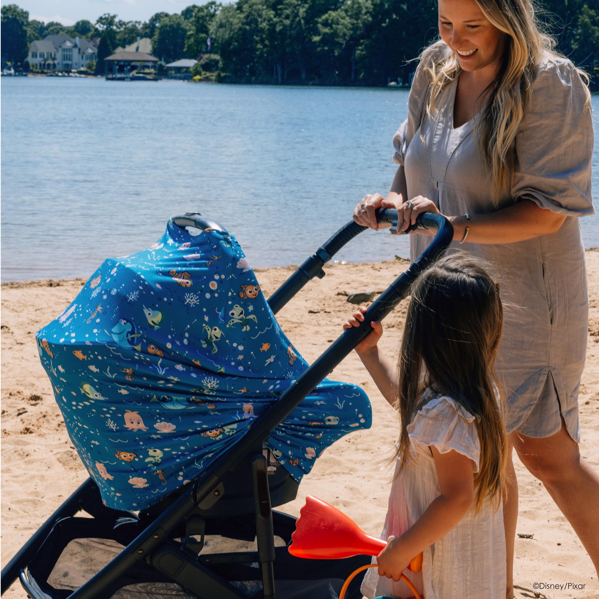Milk Snob nursing-top cover featuring Finding Nemo print for easy feeding