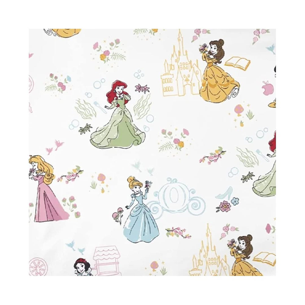 Milk Snob Disney Princess cover as newborn lounger canopy for supervised comfort.