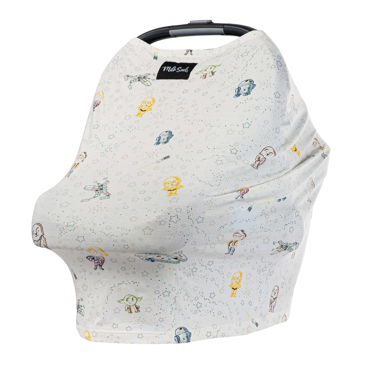 Milk Snob Star Wars 5-in-1 cover in use offering private feeding space on-the-go