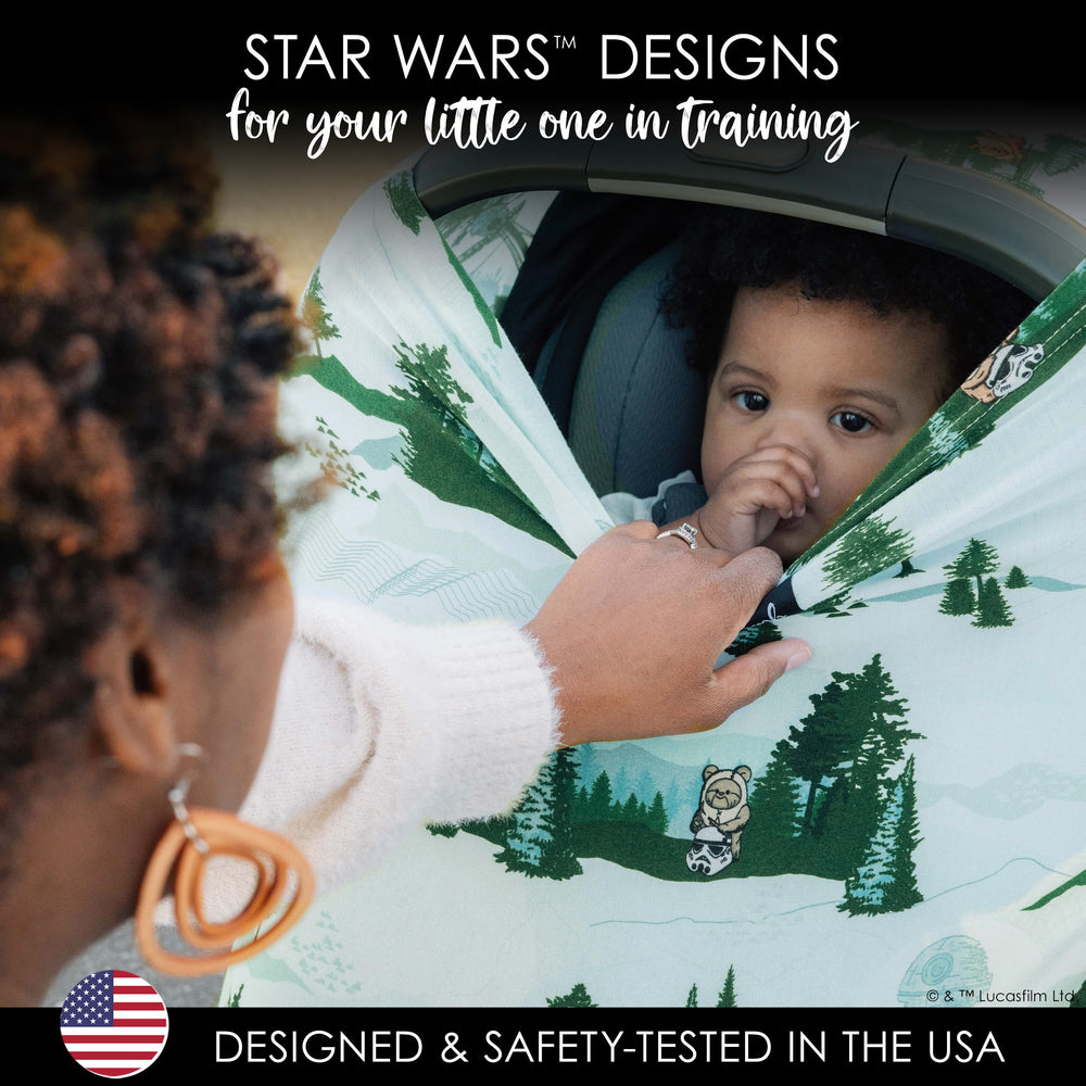 Milk Snob shopping cart cover lightweight keeps baby comfortable and screens germs.