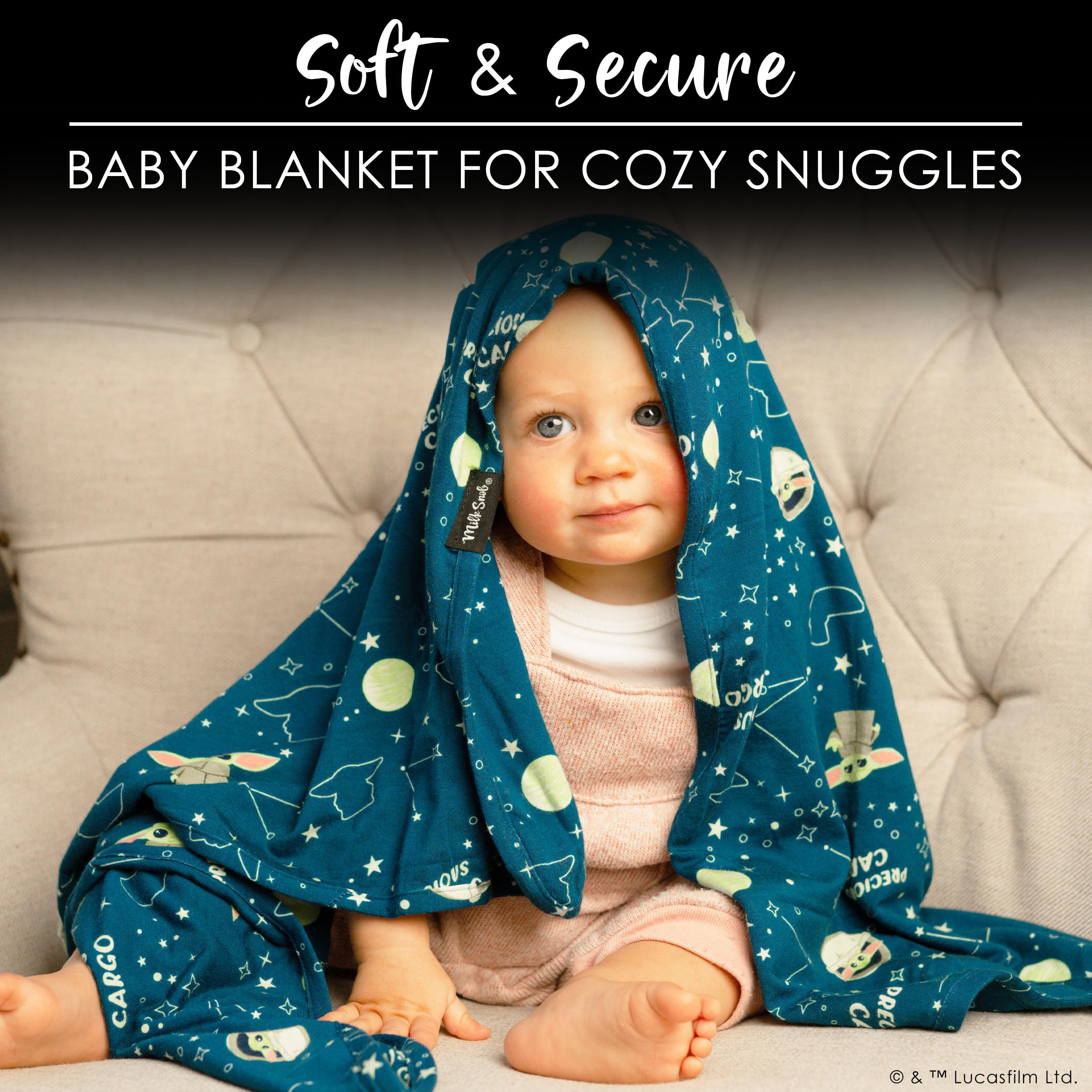 Milk Snob Star Wars blanket ready for baby snuggle time and warmth