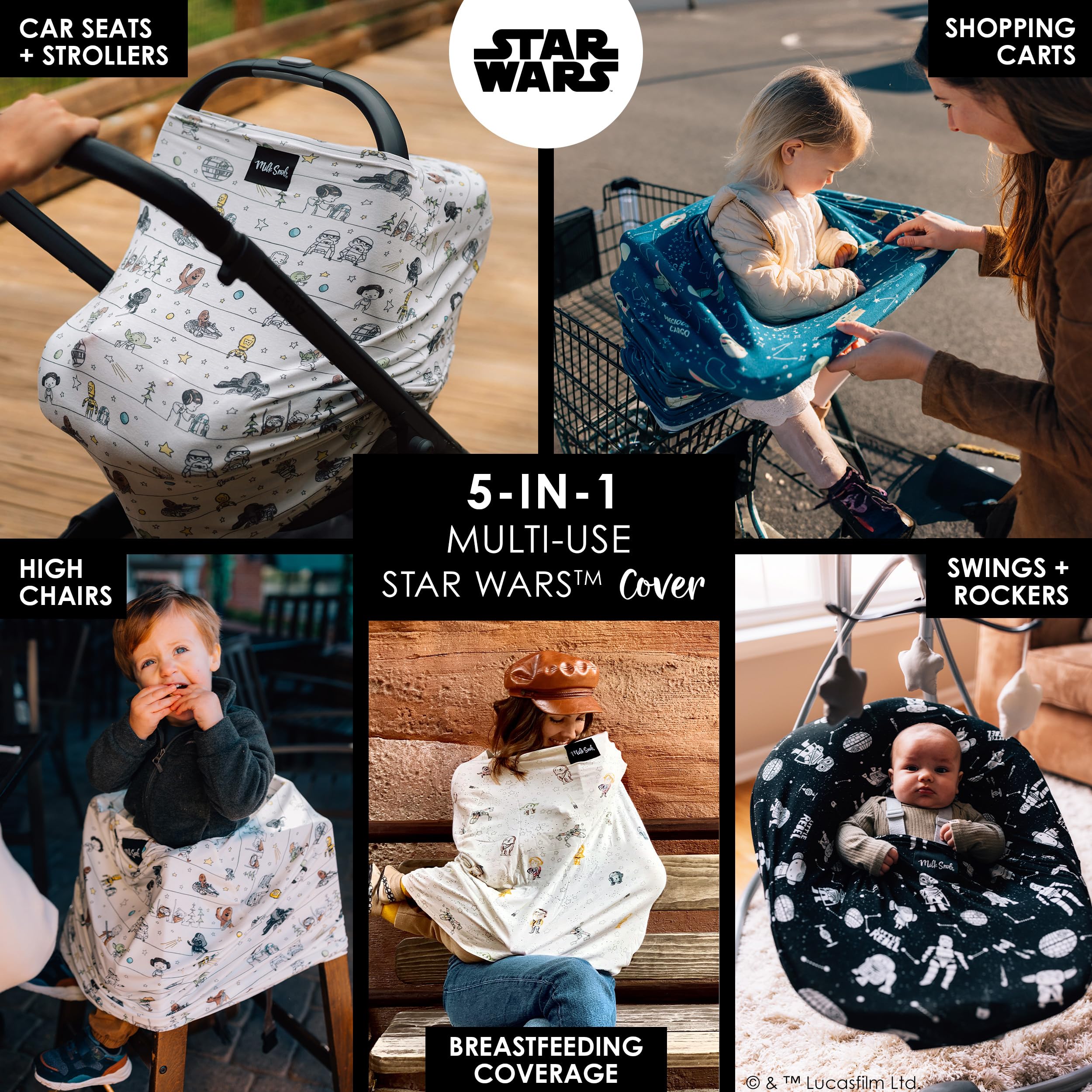 Milk Snob Star Wars cover providing breastfeeding privacy in public spaces