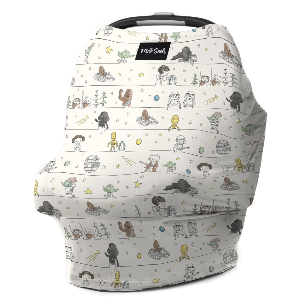 Milk Snob Star Wars cover folding for on-the-go privacy while nursing