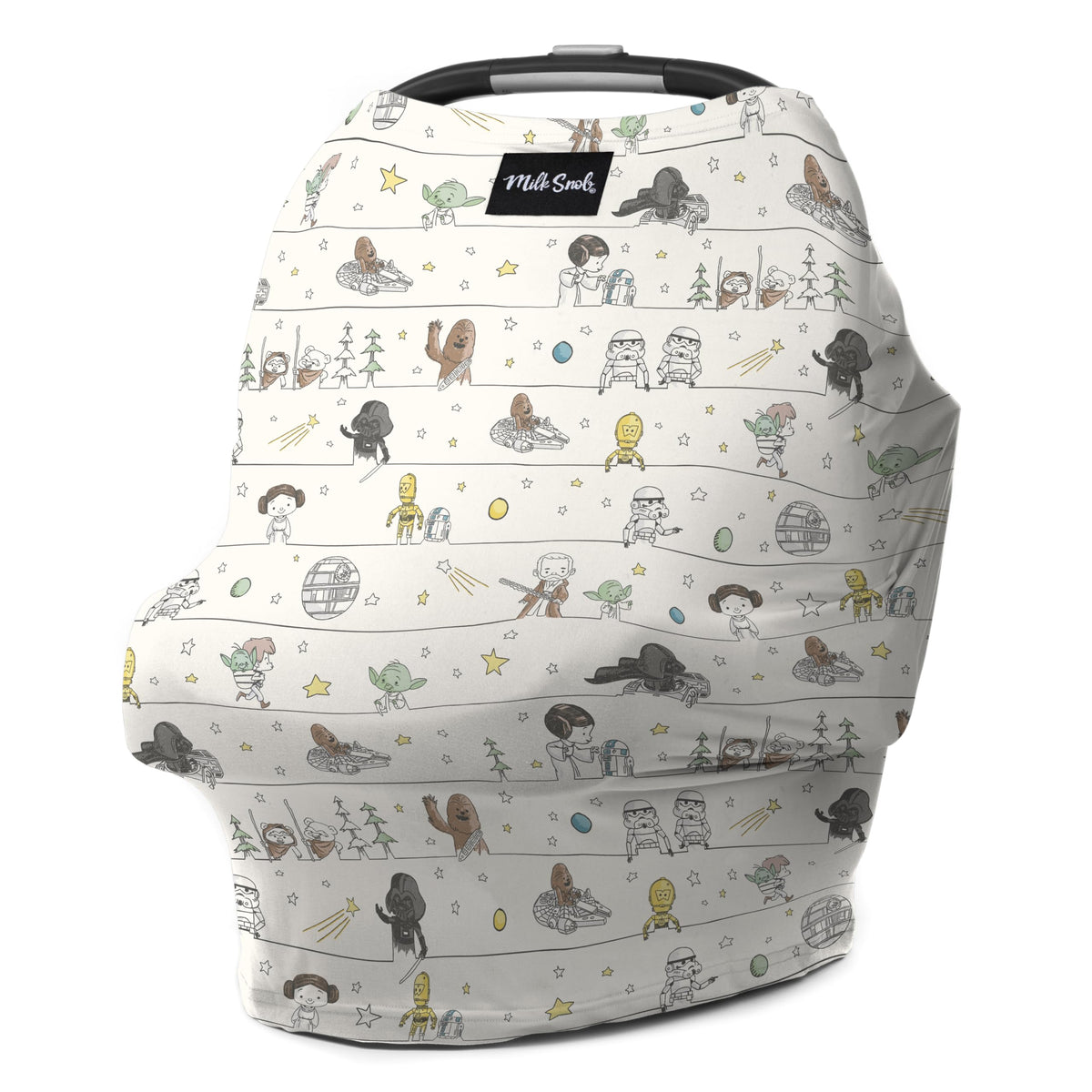 Milk Snob Star Wars cover folding for on-the-go privacy while nursing