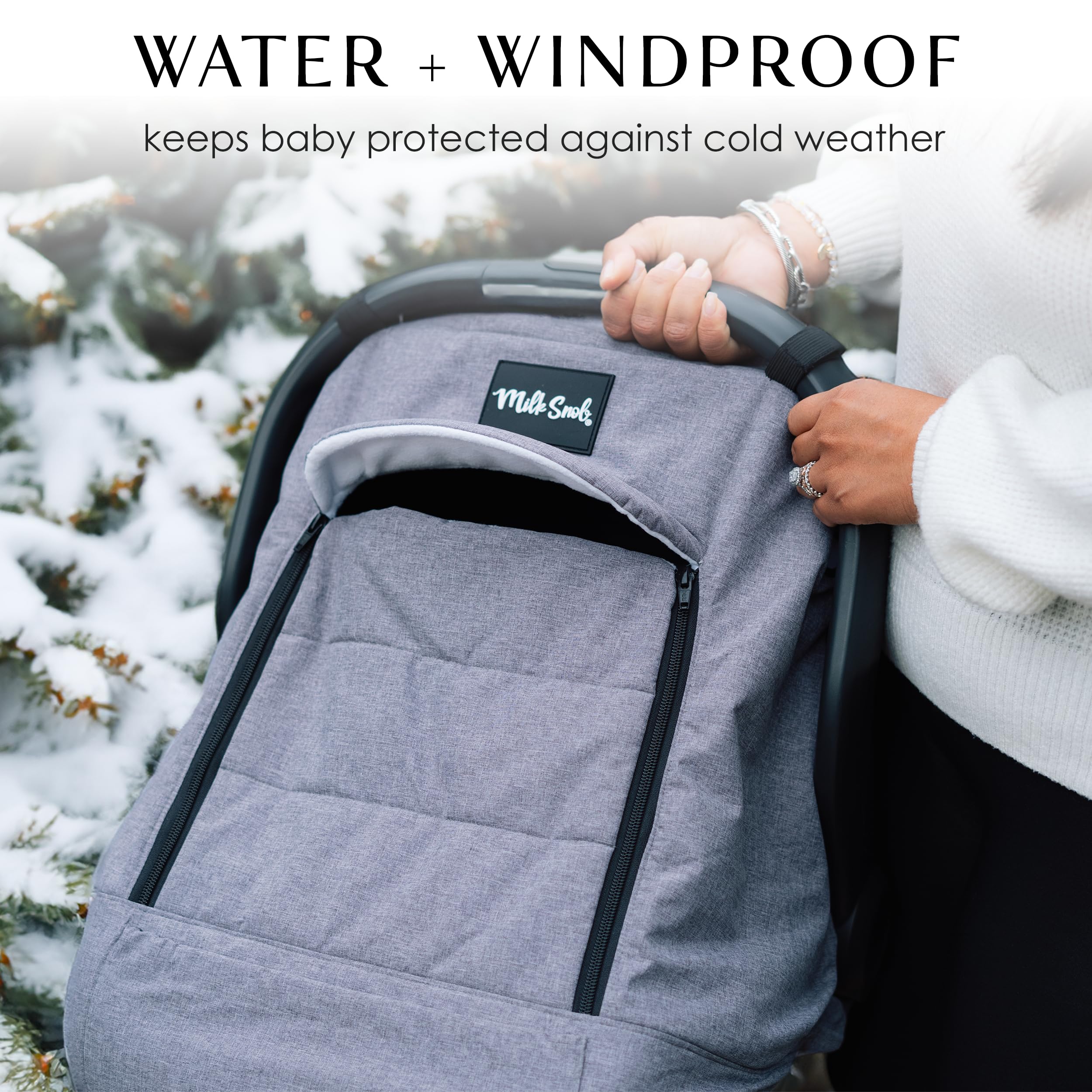 Milk Snob cover includes a secure clip to stay put on car seats