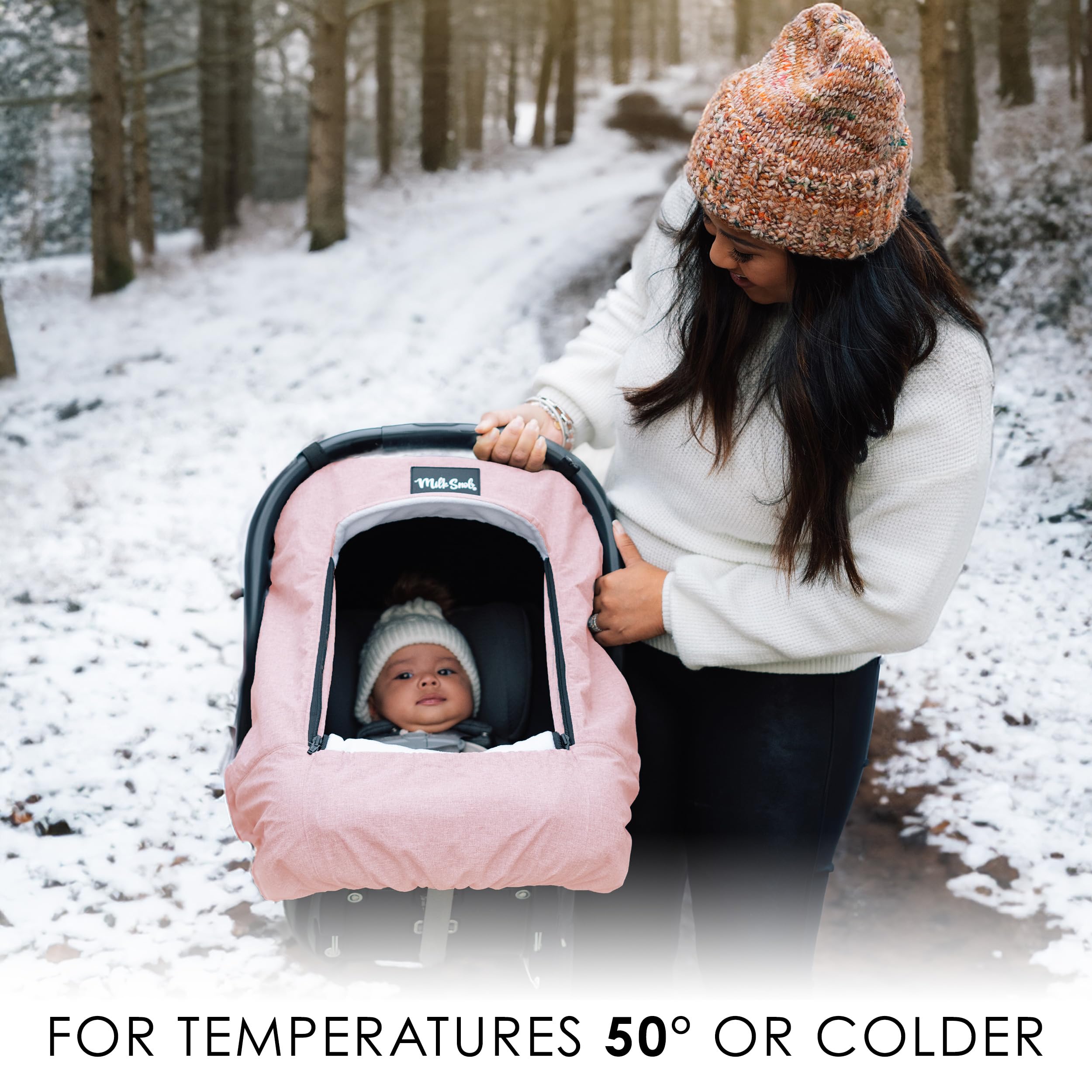Milk Snob stroller usage demonstrates versatile coverage for on-the-go parents.