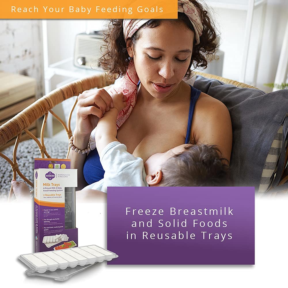 Milkies Milk Tray 1oz cavities for precise breastmilk portions.