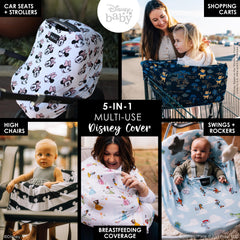 Milk Snob Disney 5-in-1 cover in use providing breastfeeding privacy outdoors