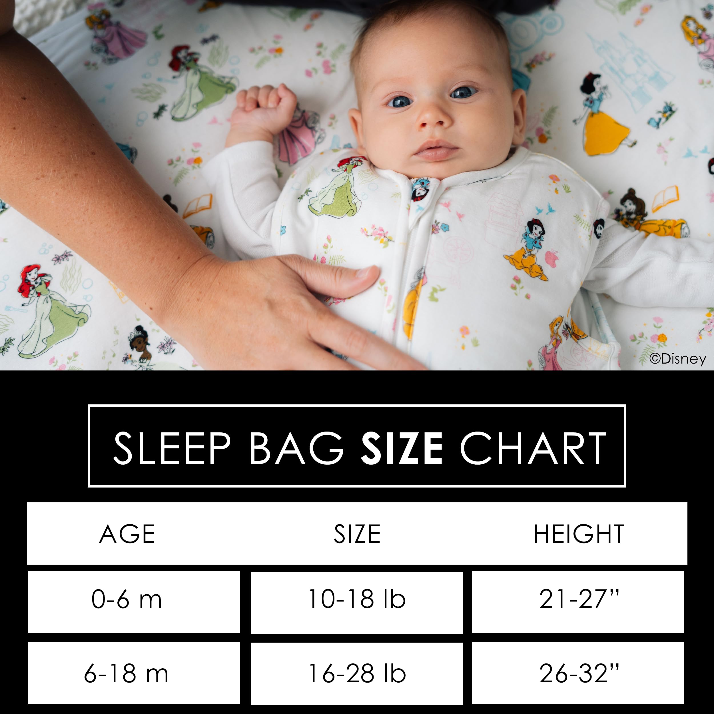 Milk Snob Disney Sleeping Sack suitable for 0-6 months for snug bedtime wear.