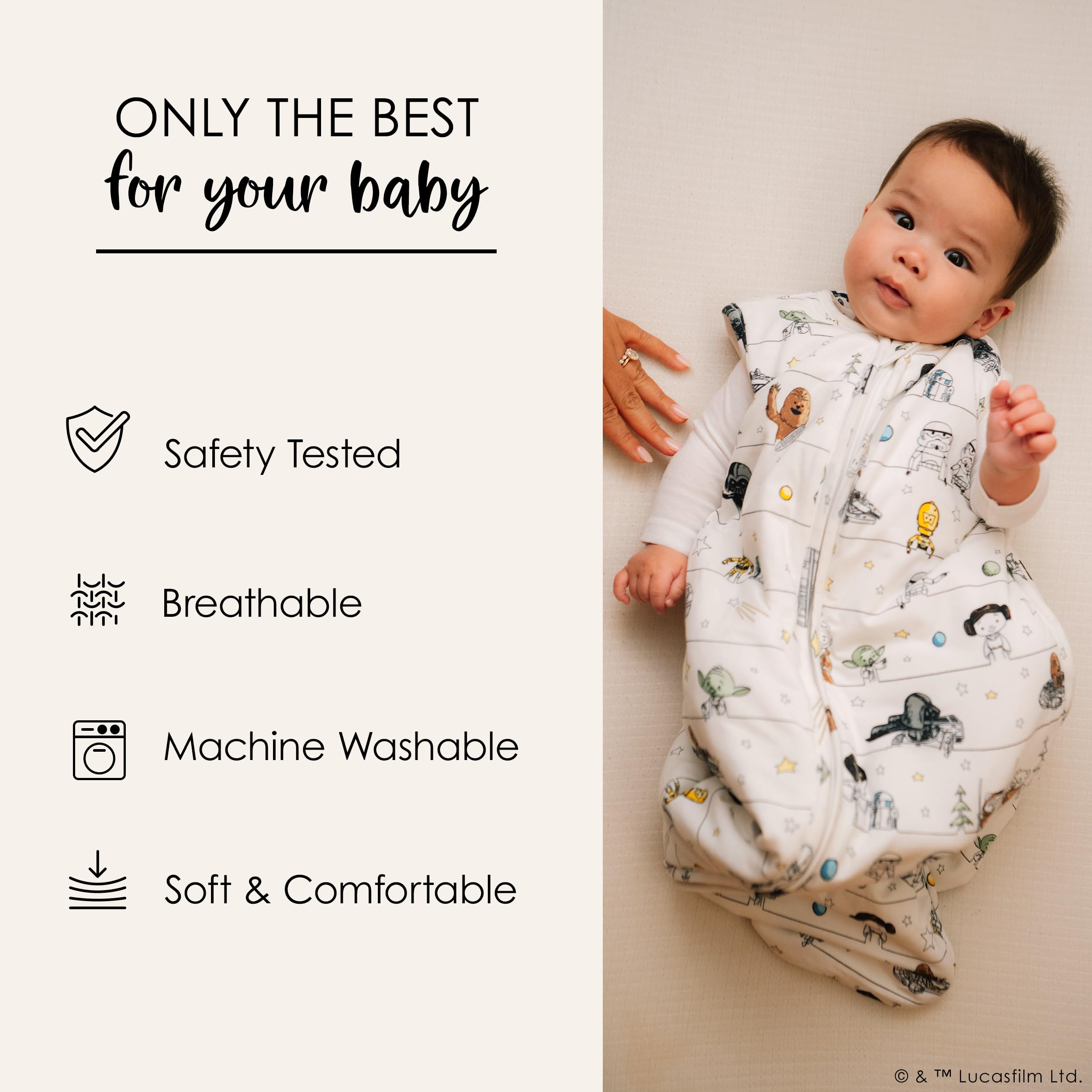 Milk Snob sleeping sack zip-up demonstrates easy, secure wearable blanket use.