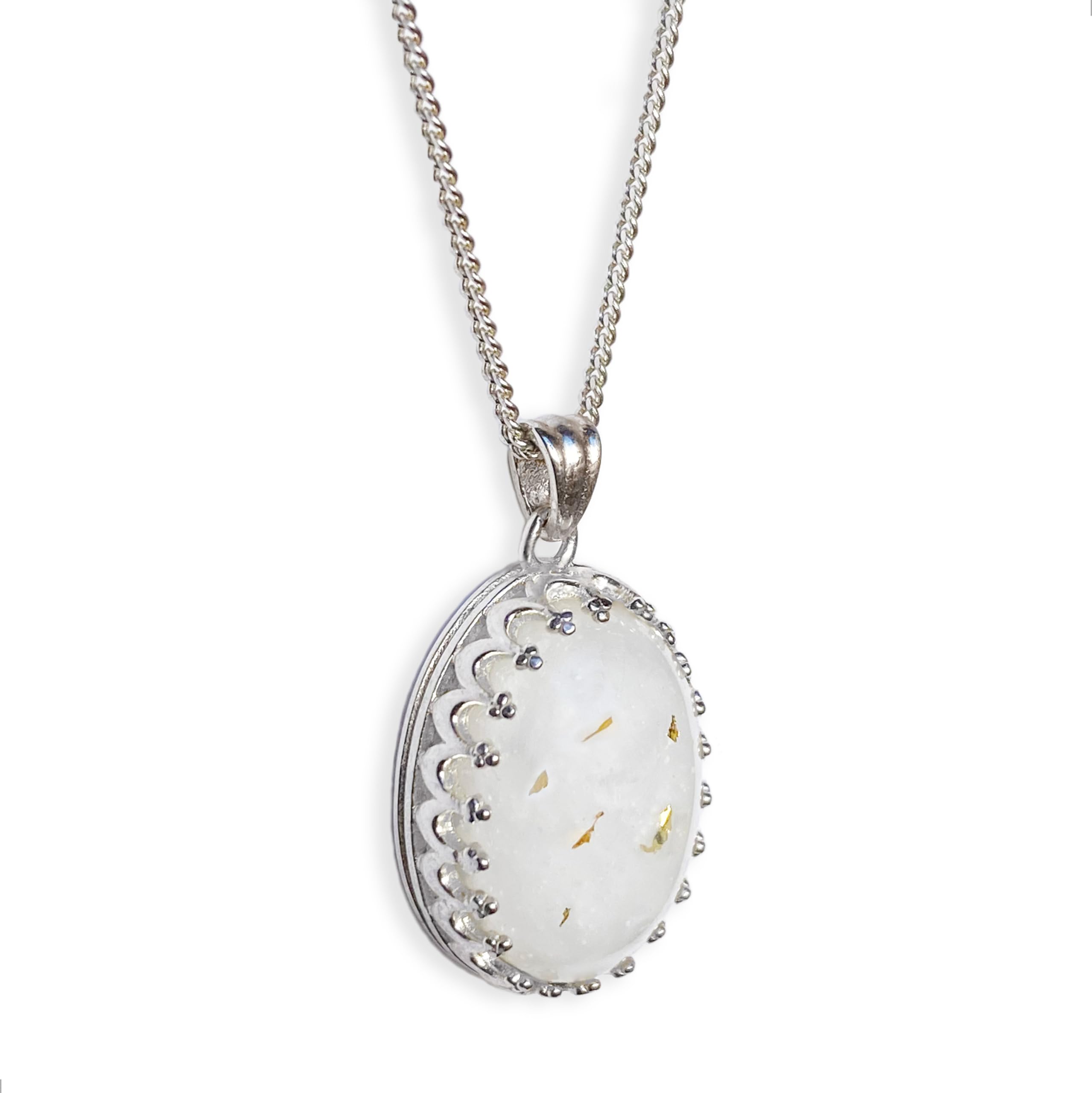 Milky Treasures crown necklace base and chain in silver, a radiant keepsake for new moms