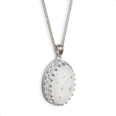 Milky Treasures crown necklace base and chain in silver, a radiant keepsake for new moms