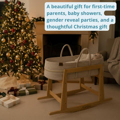 Milo & Nook basket stand wood texture with Nordic finish for warm nursery aesthetics