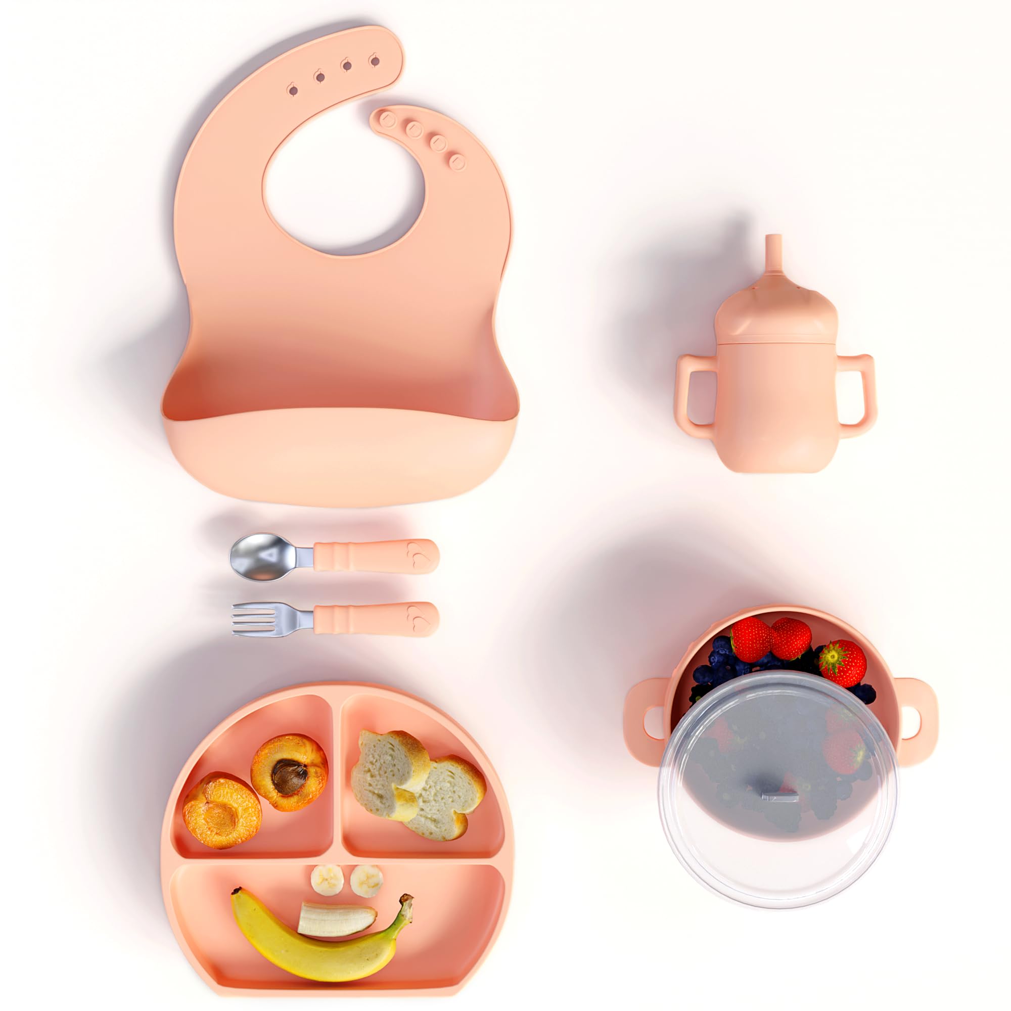 mimi & kiki complete feeding set promotes versatile, mess-free dining for kids.