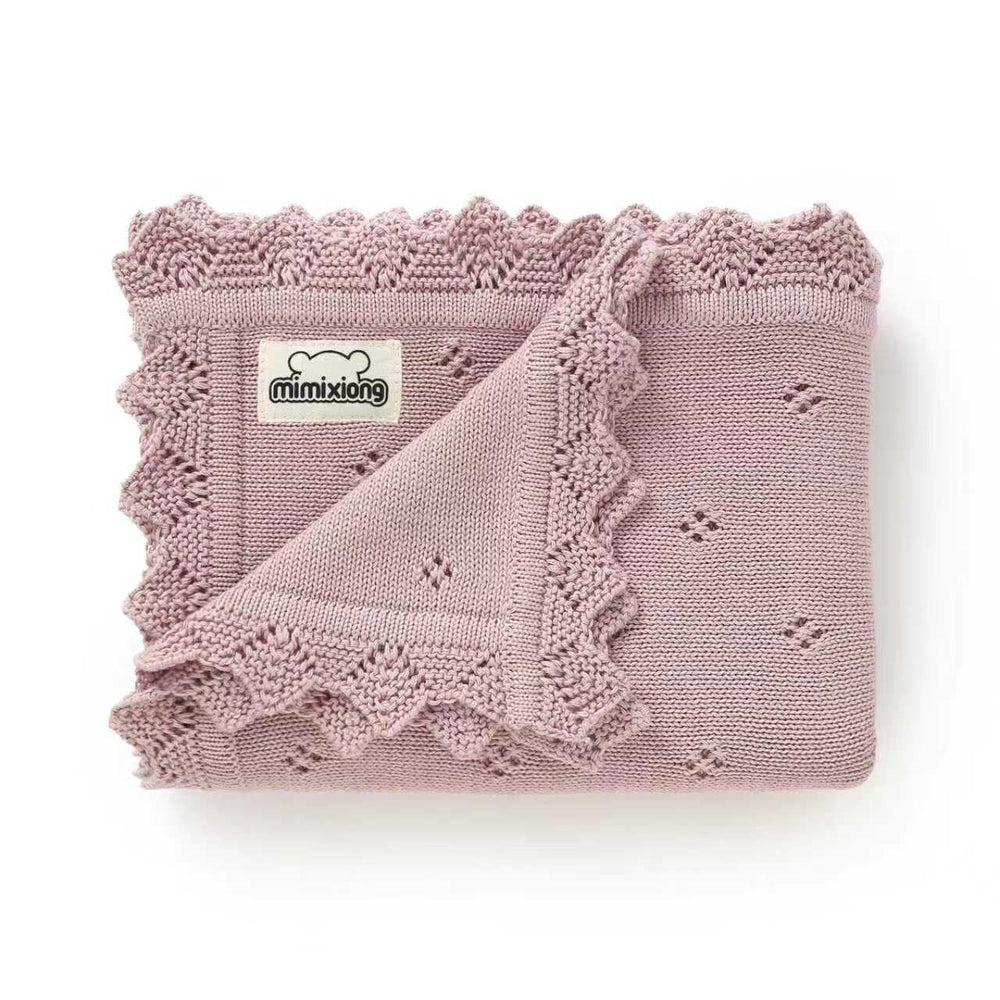 Mimixiong Dreamy Lilac cotton baby blanket swaddle provides soft, breathable coziness for newborns.