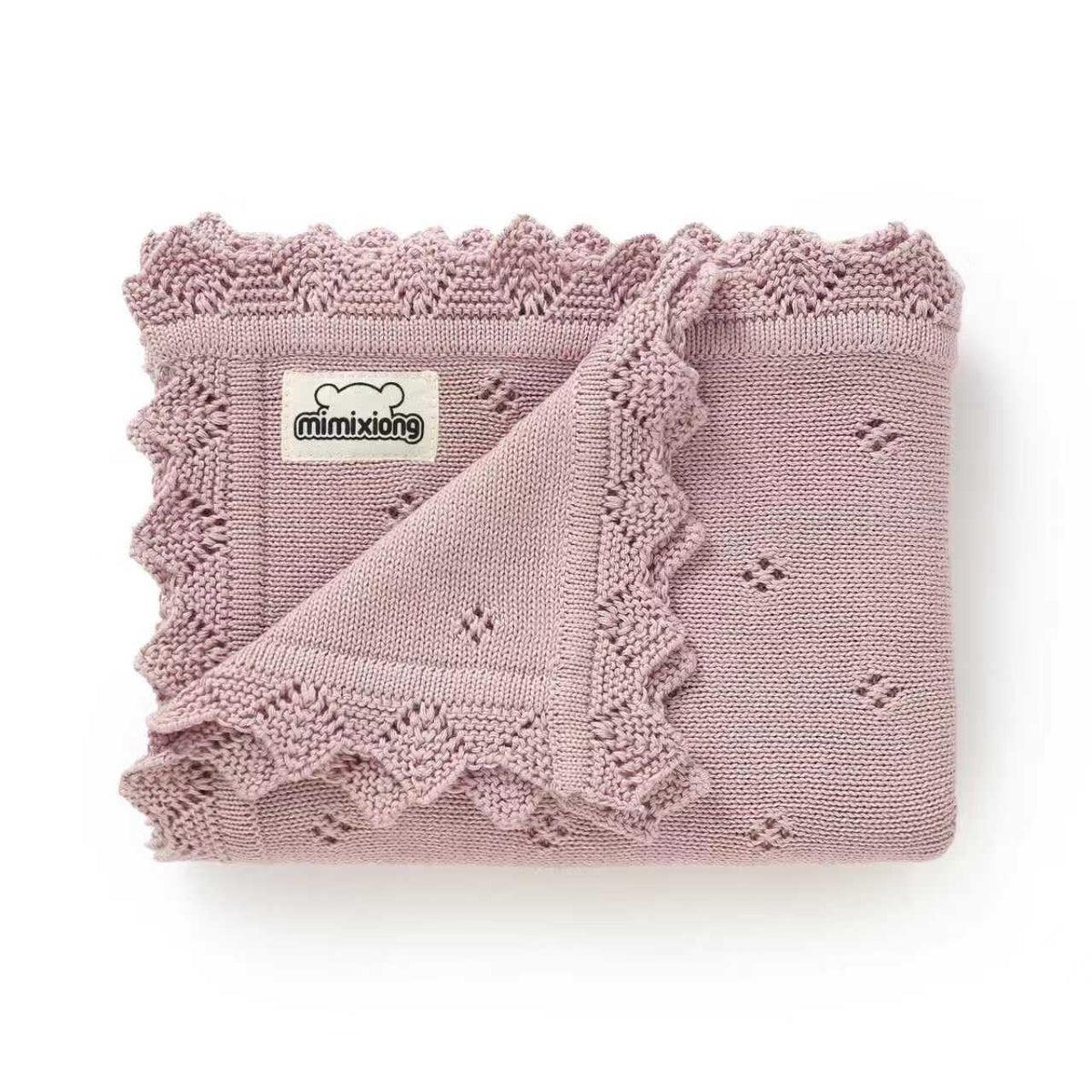 Mimixiong Dreamy Lilac cotton baby blanket swaddle provides soft, breathable coziness for newborns.