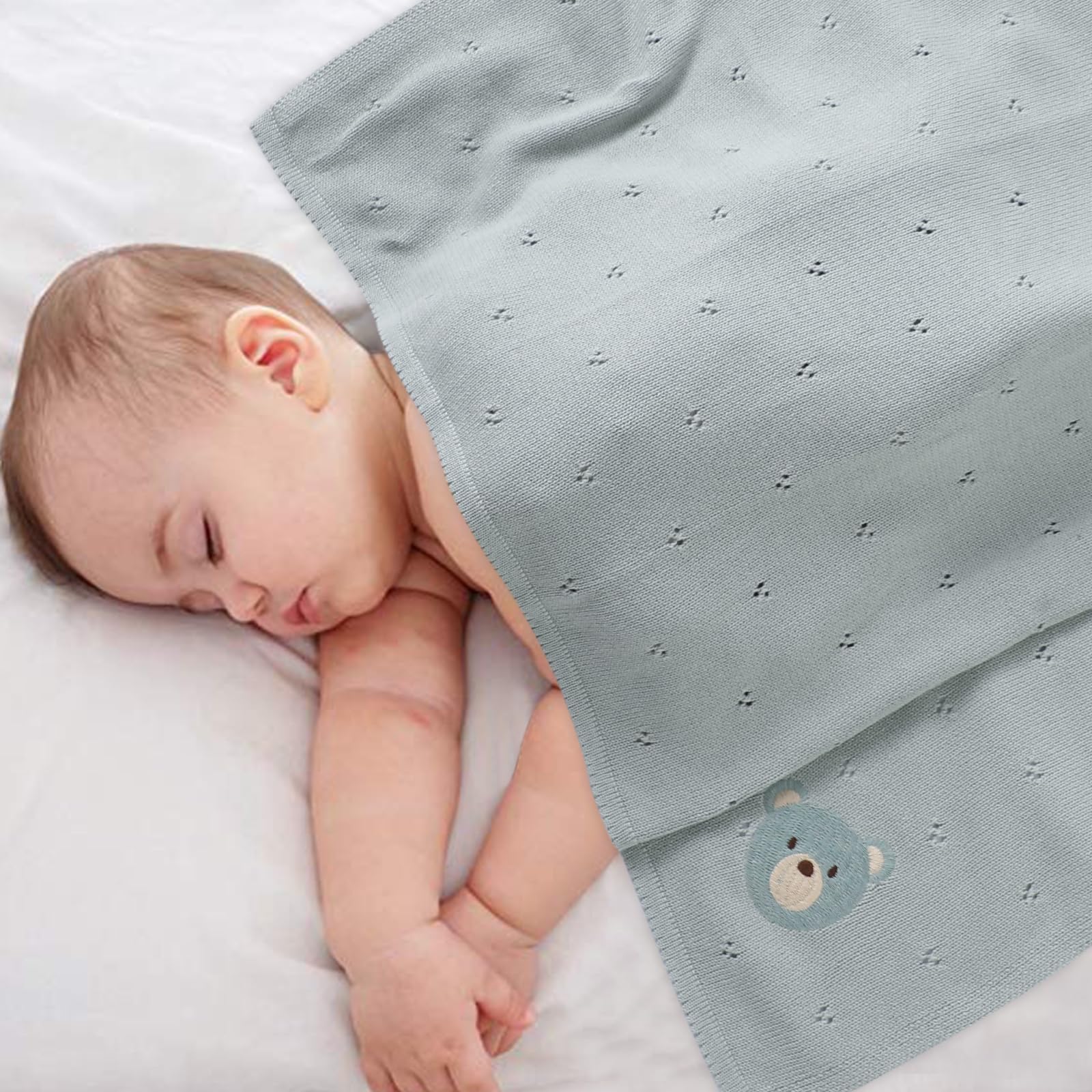 mimixiong organic cotton baby blanket soft texture ready for snuggly swaddles.