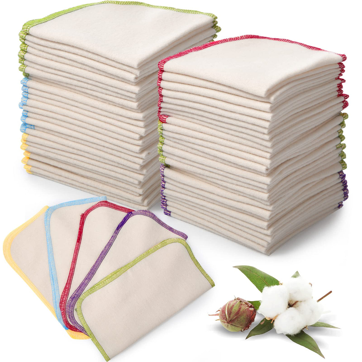 Mimorou flannel cloth baby wipes 45-piece set for gentle daily use.