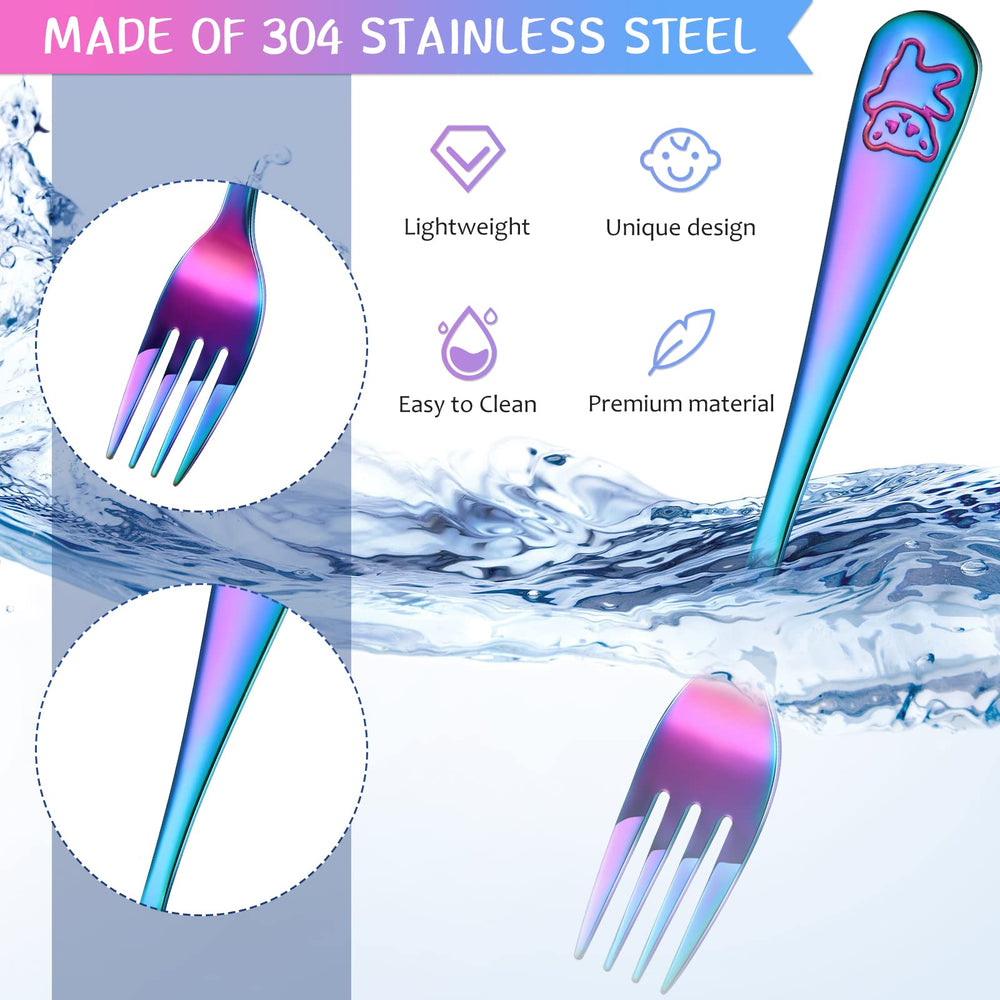 Minatee compact toddler forks designed for small hands and safe, easy gripping during meals.