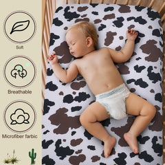 Mindsoft cowboy crib sheet color complements nursery decor for versatile styling.
