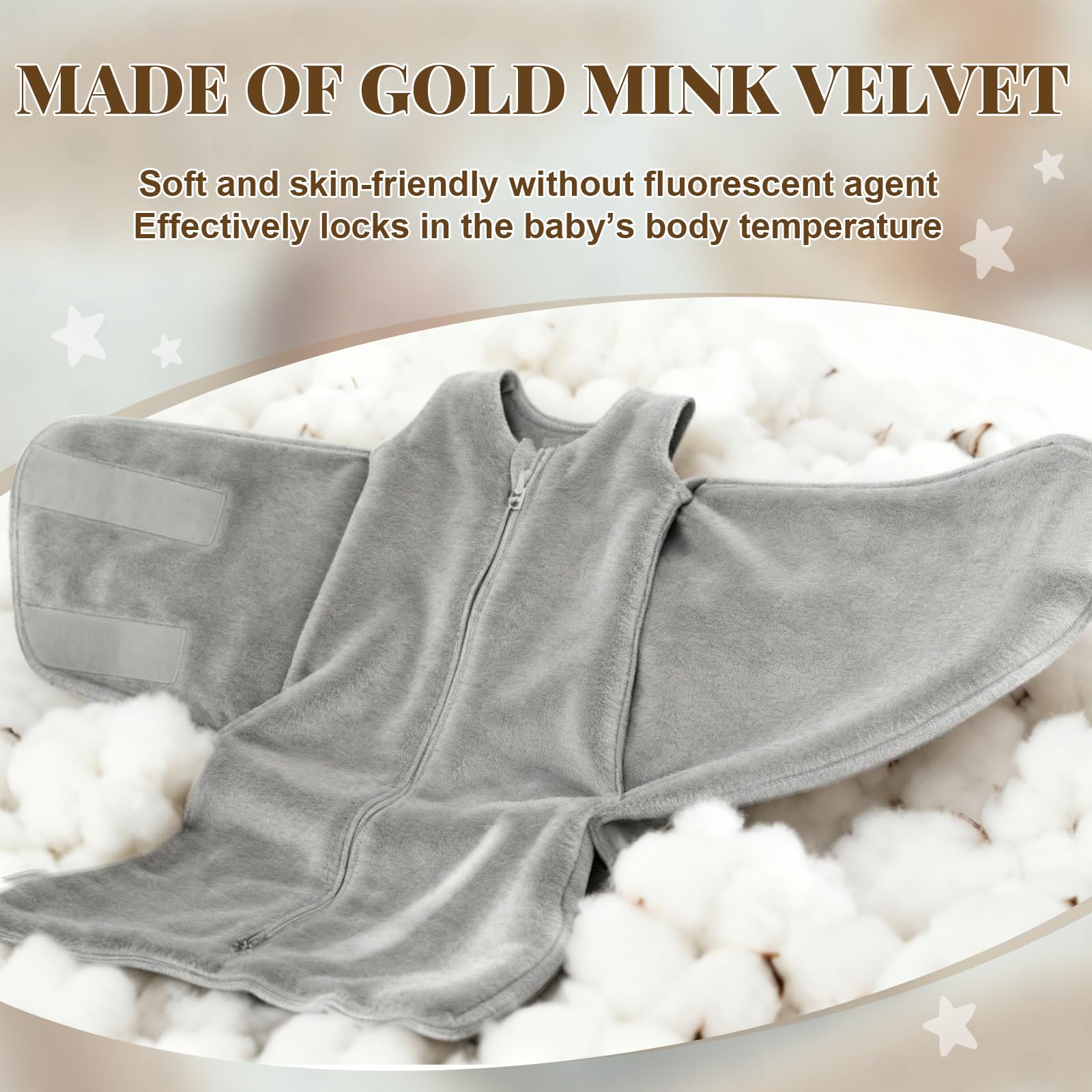 Mindsoft gray swaddle makes a thoughtful baby shower gift for new parents.