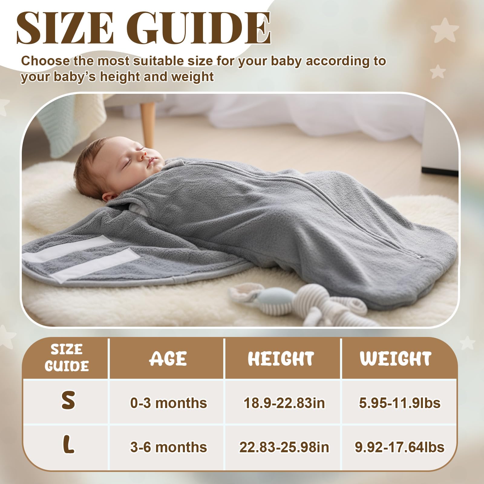 Mindsoft gray swaddle adjustable wrap provides secure, customizable fit.