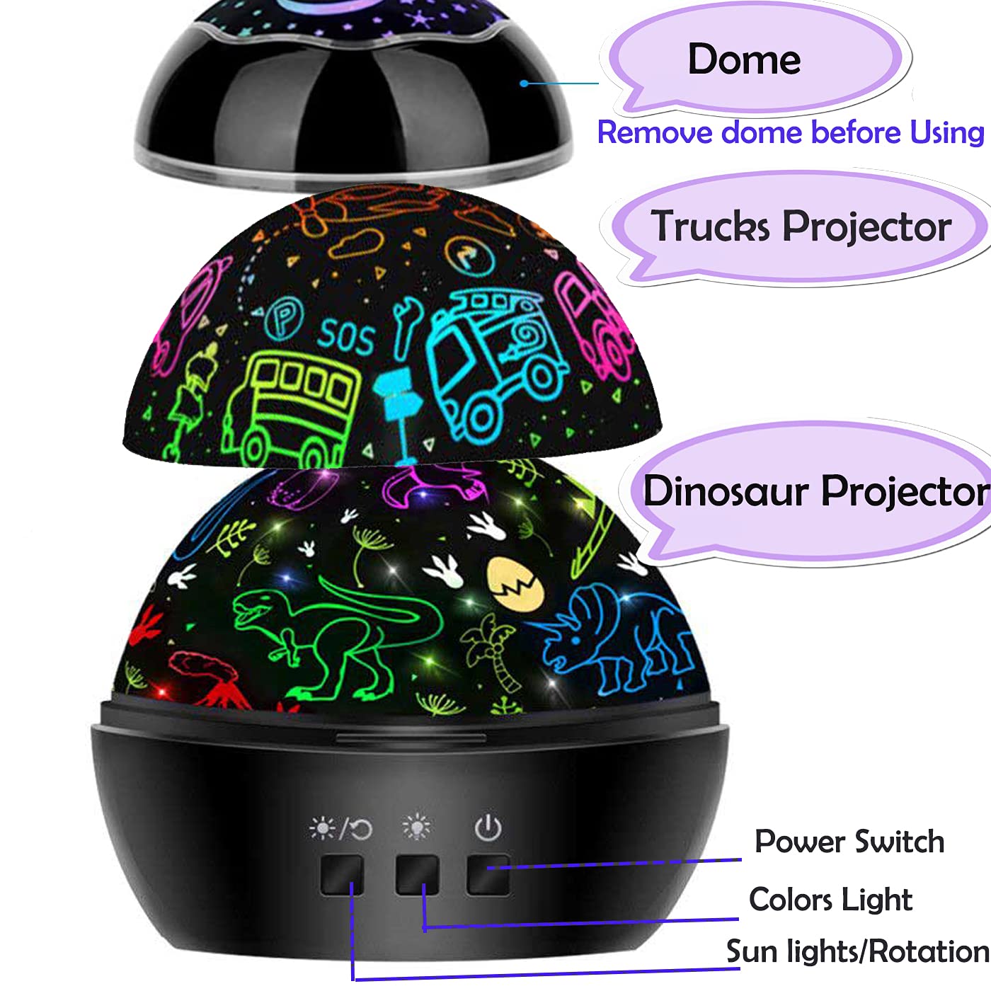MINGKIDS night light supports battery or USB charging for easy setup.