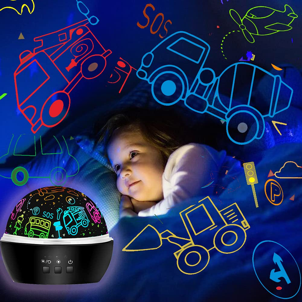 MINGKIDS night light ceiling star projection fills room with calming stars.