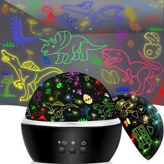 MINGKIDS night light dinosaur projection casts playful dino visuals on ceiling.