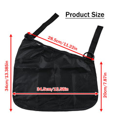 Mingxiong stroller cargo net in action with visible mesh for quick access.