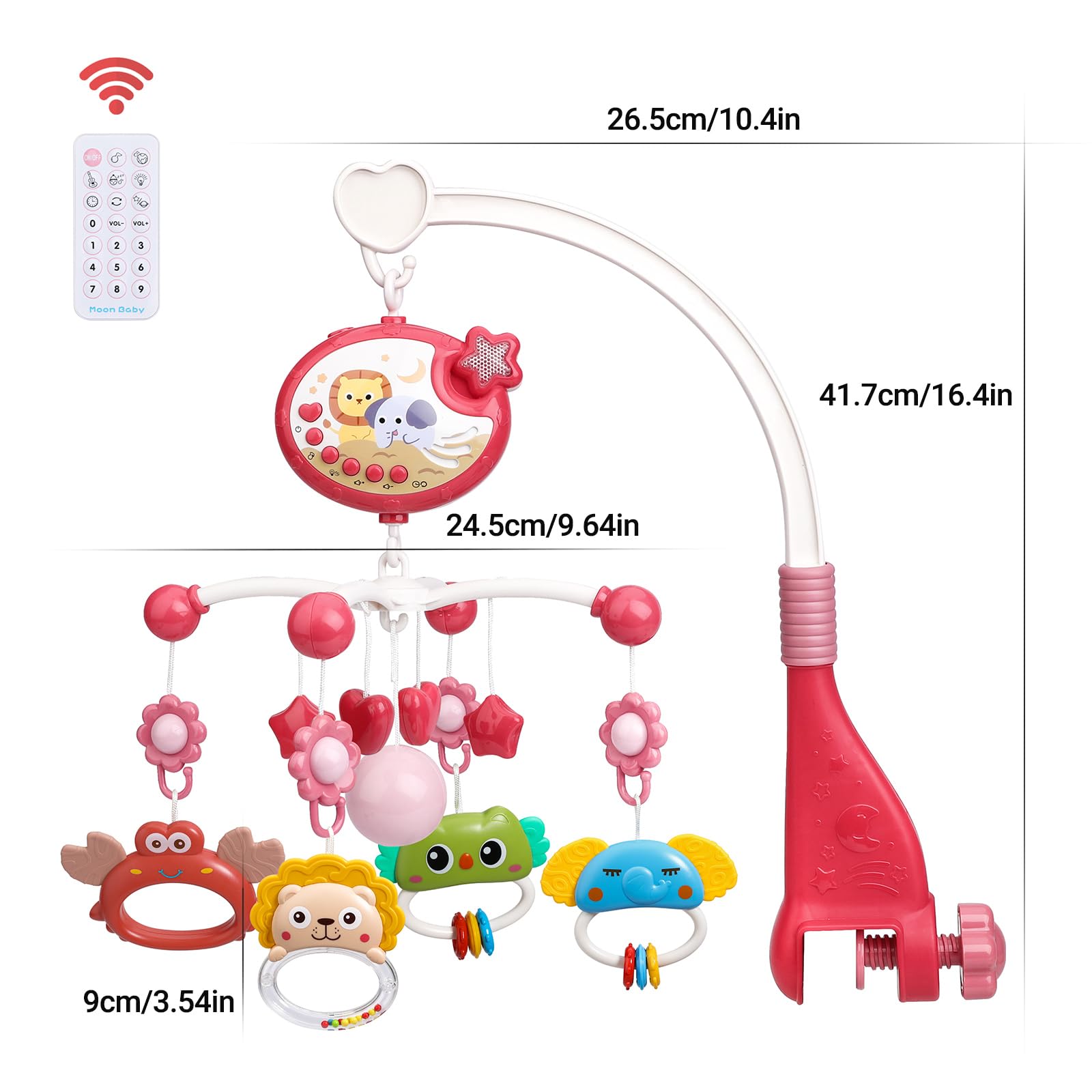 Mini Tudou animal rattle teether toys detach for independent safe play