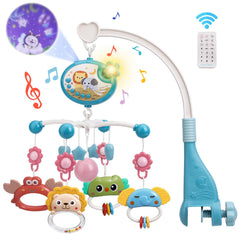 Mini Tudou crib mobile with music and lights and remote control for soothing bedtime routines