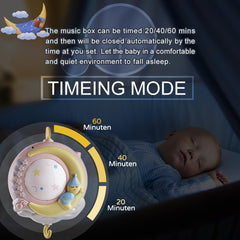 Mini Tudou night light with projection creates soft ceiling stars for bedtime.