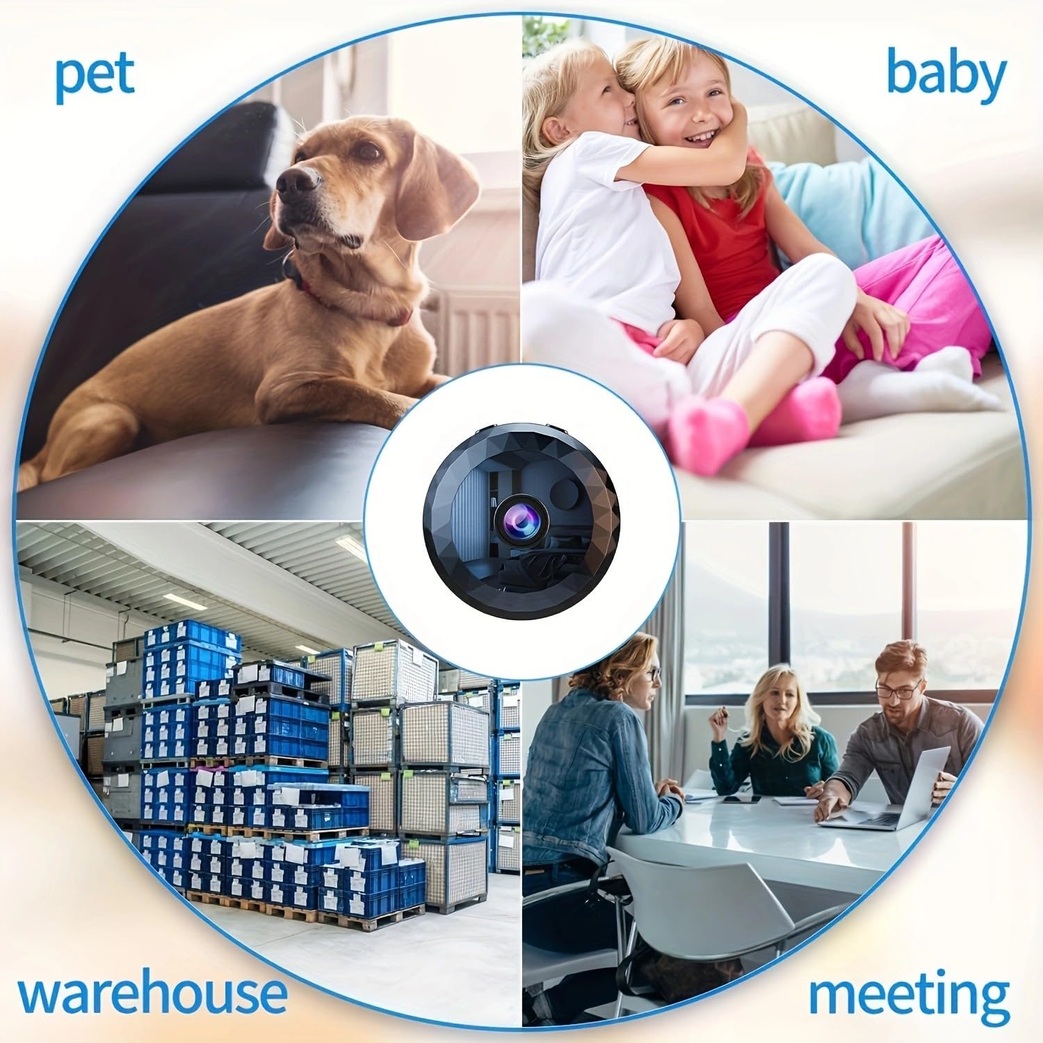 Mini WiFi Security Camera suitable for both indoor and outdoor monitoring.