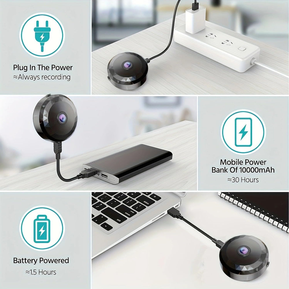 Mini WiFi Security Camera magnetic mount for quick attachment and repositioning.