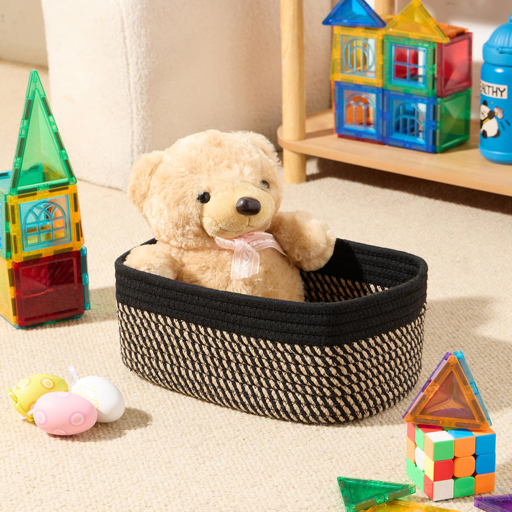 MiniArk closet organizer bin keeps items within easy reach.