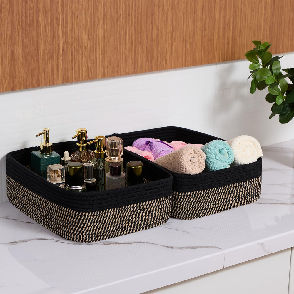 MiniArk natural cotton rope basket feels odor-free and durable for daily use