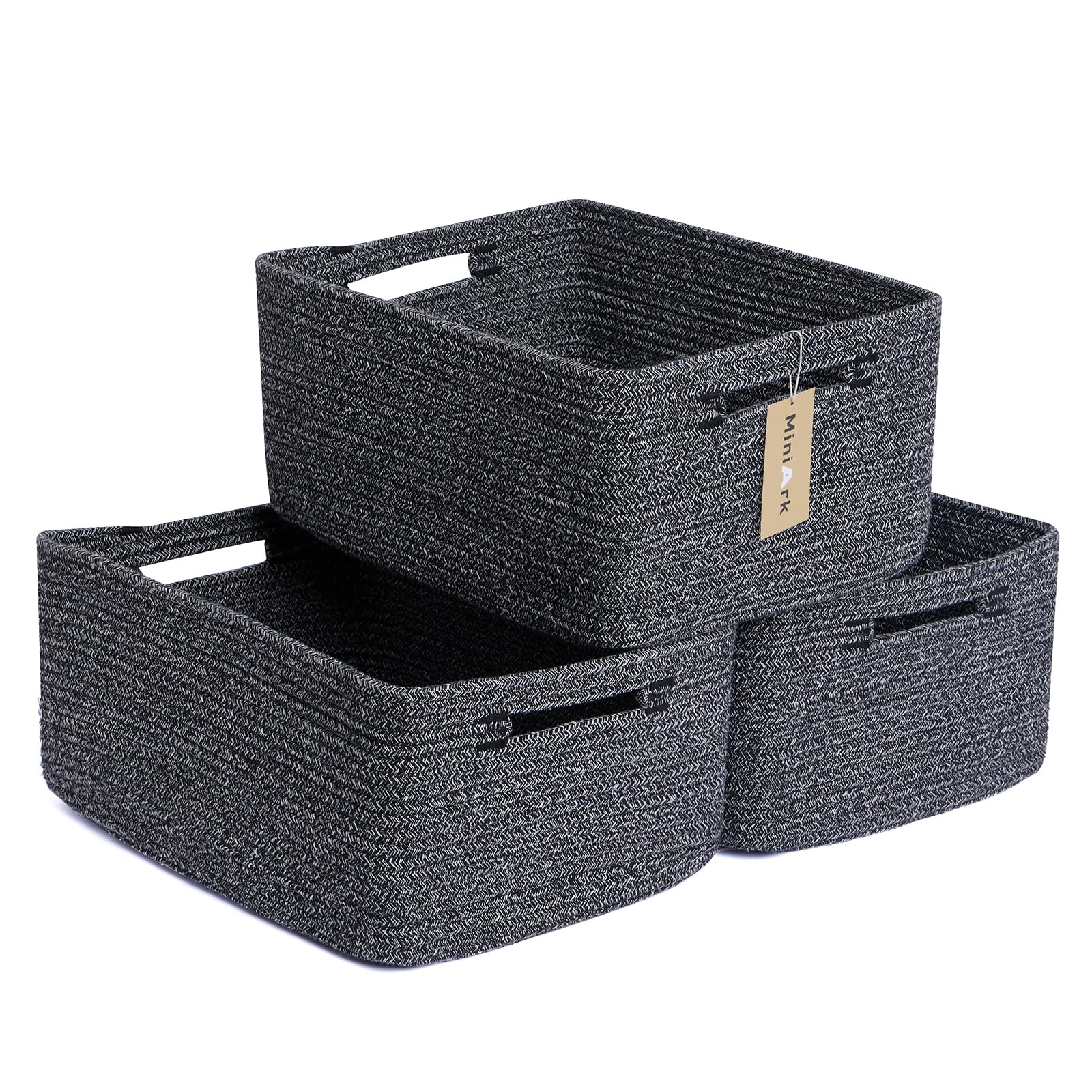 MiniArk large storage baskets front view for roomy clothes and toys organization