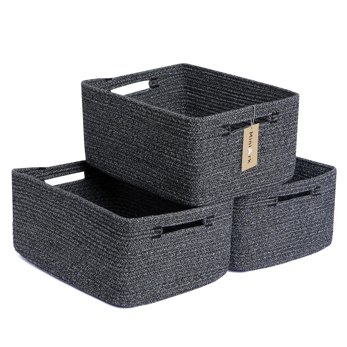 MiniArk large storage baskets front view for roomy clothes and toys organization