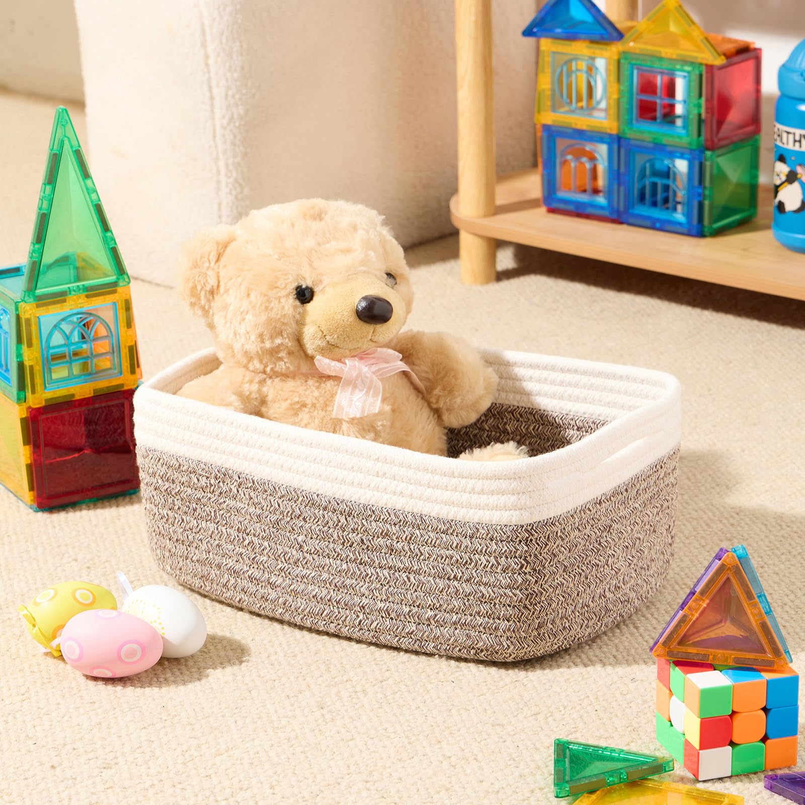 MiniArk storage baskets decorative white-brown texture for living spaces.
