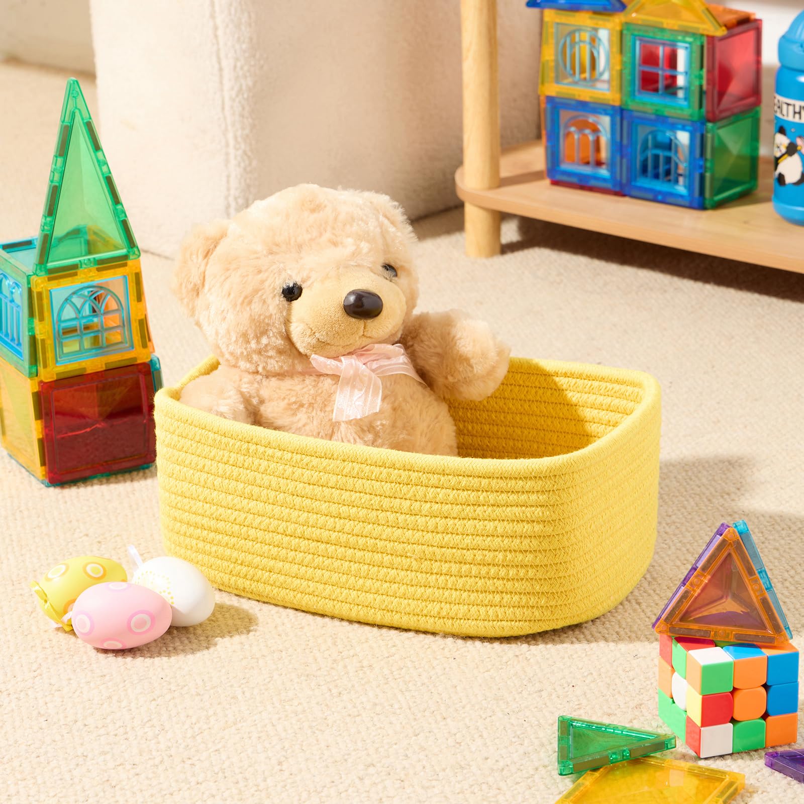 MiniArk shelf basket soft yet durable for nurseries and playrooms.