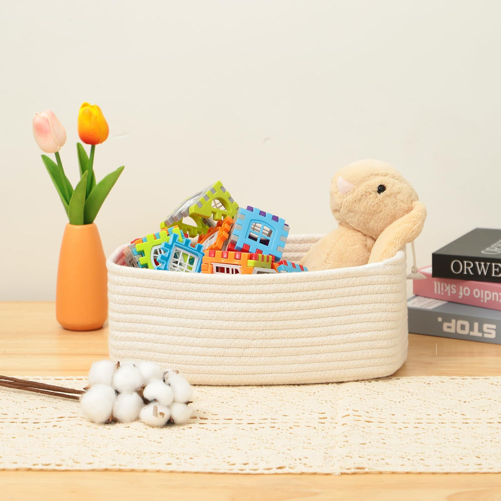 MiniArk hand woven quality basket features thick rope and sturdy stitching