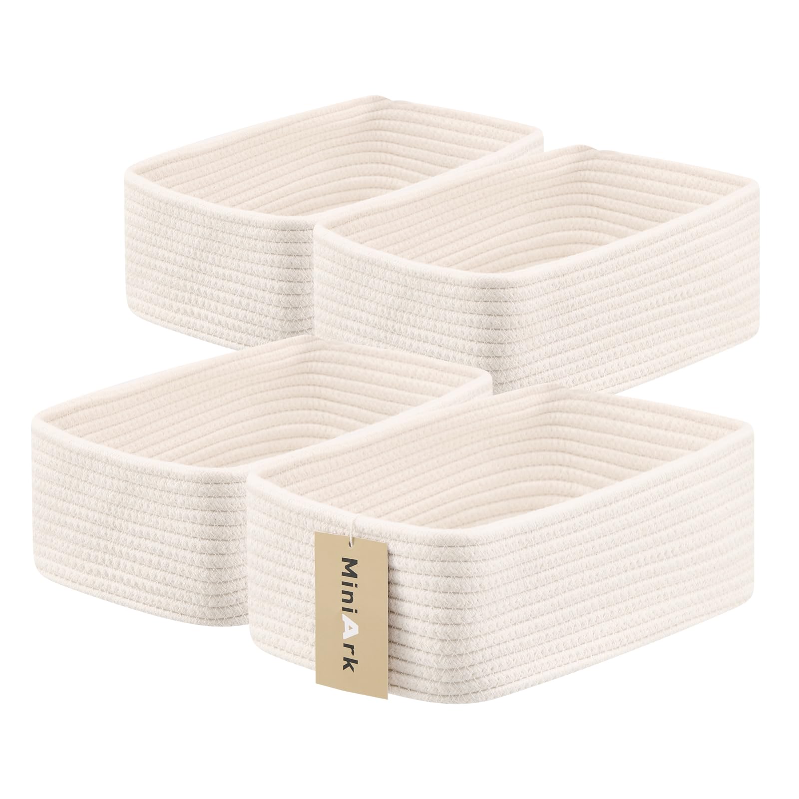 MiniArk small storage baskets rectangle 4-pack neatly organize cosmetics and small items