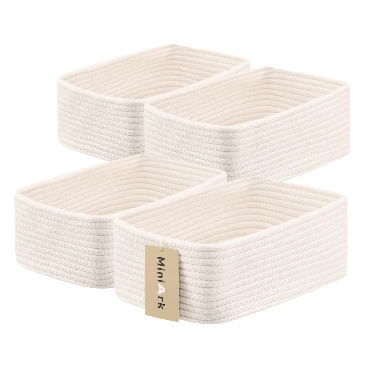 MiniArk small storage baskets rectangle 4-pack neatly organize cosmetics and small items